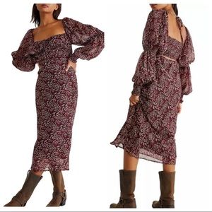 Free People Aglow Midi Dress Size S